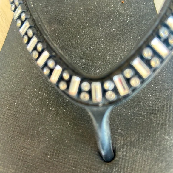 🏖SANUK☀️Blingy Circle Black Yoga Mat Flip Flops Size 10 - Picture 6 of 6